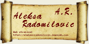 Aleksa Radomilović vizit kartica